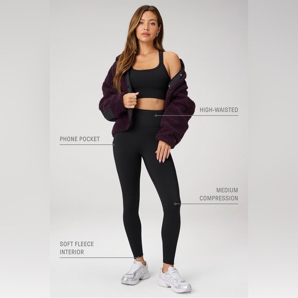 Fabletics Pants - Fabletics Cold Weather High-Waisted Pocket Legging Sz Small Tall